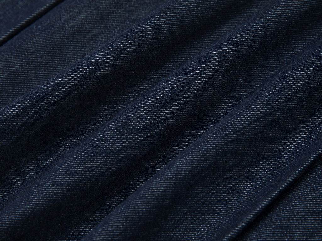 Pleated denim mini skirt