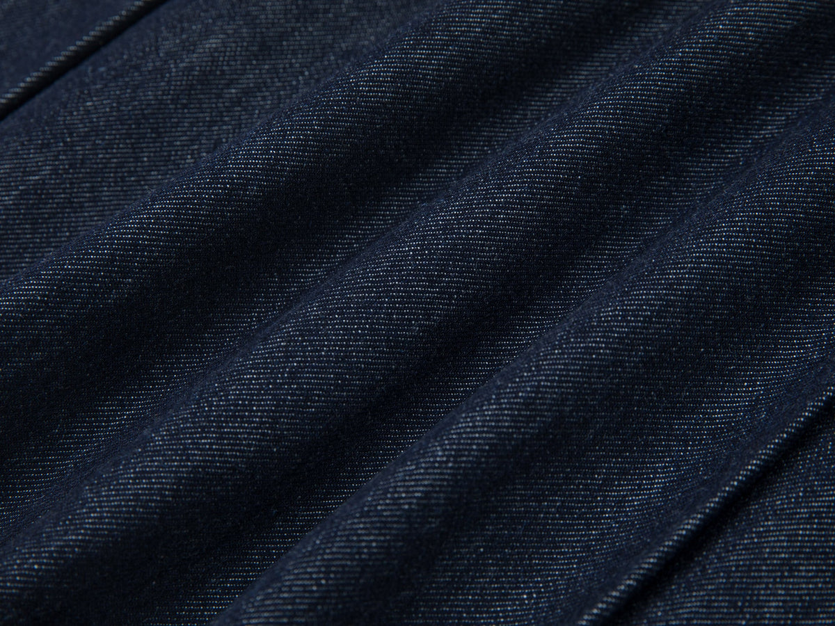 Pleated denim mini skirt