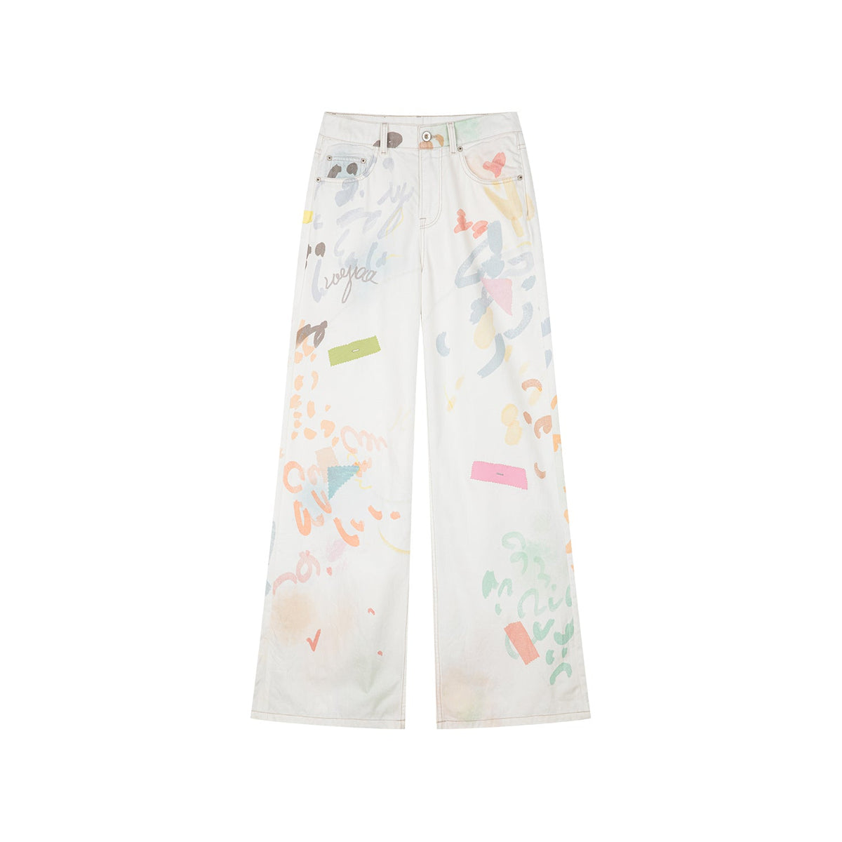 Graffiti straight-leg jeans