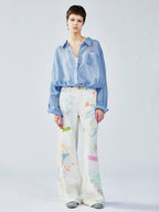 Graffiti straight-leg jeans
