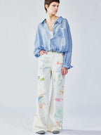 Graffiti straight-leg jeans