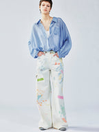 Graffiti straight-leg jeans