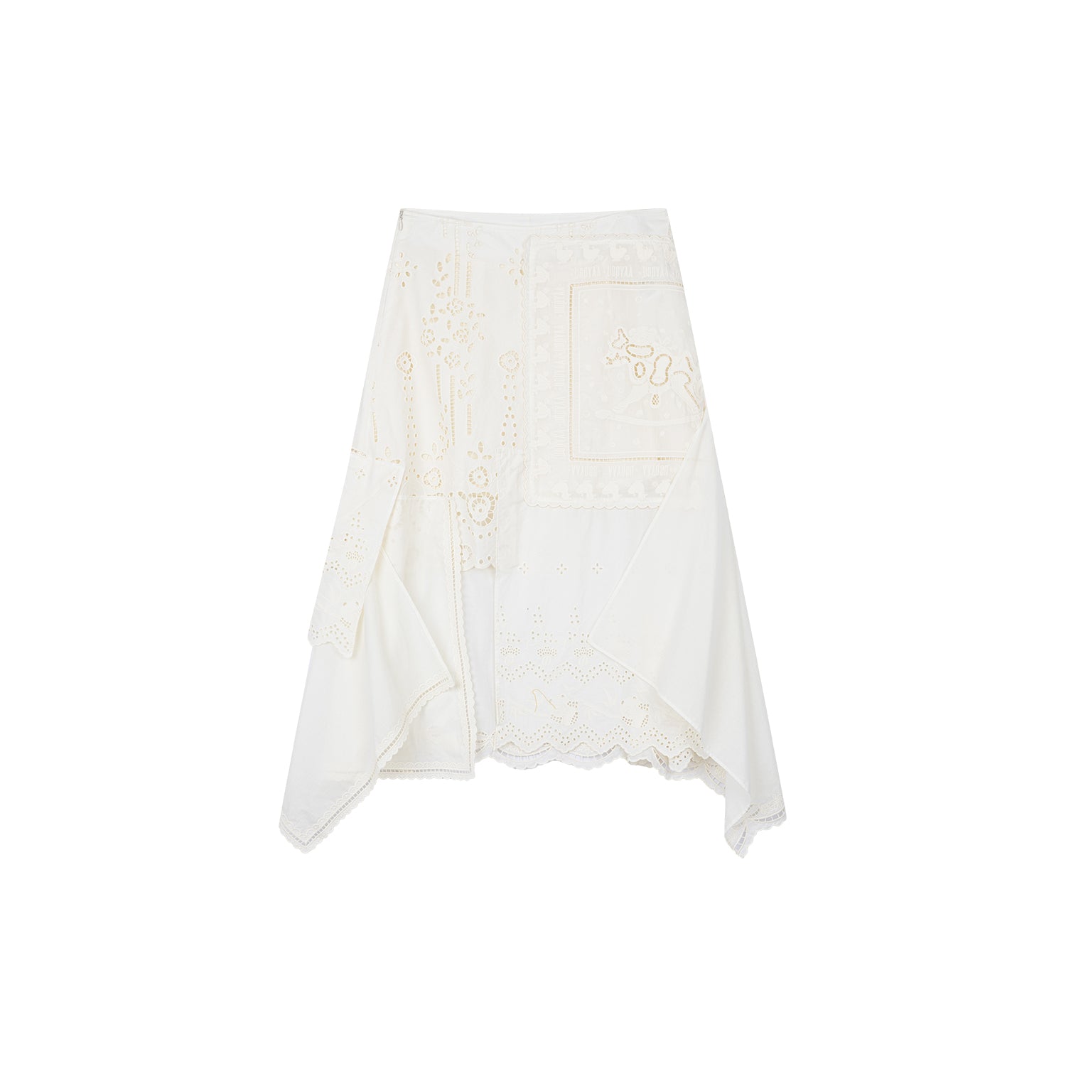 Cutwork embroidery patchwork skirt