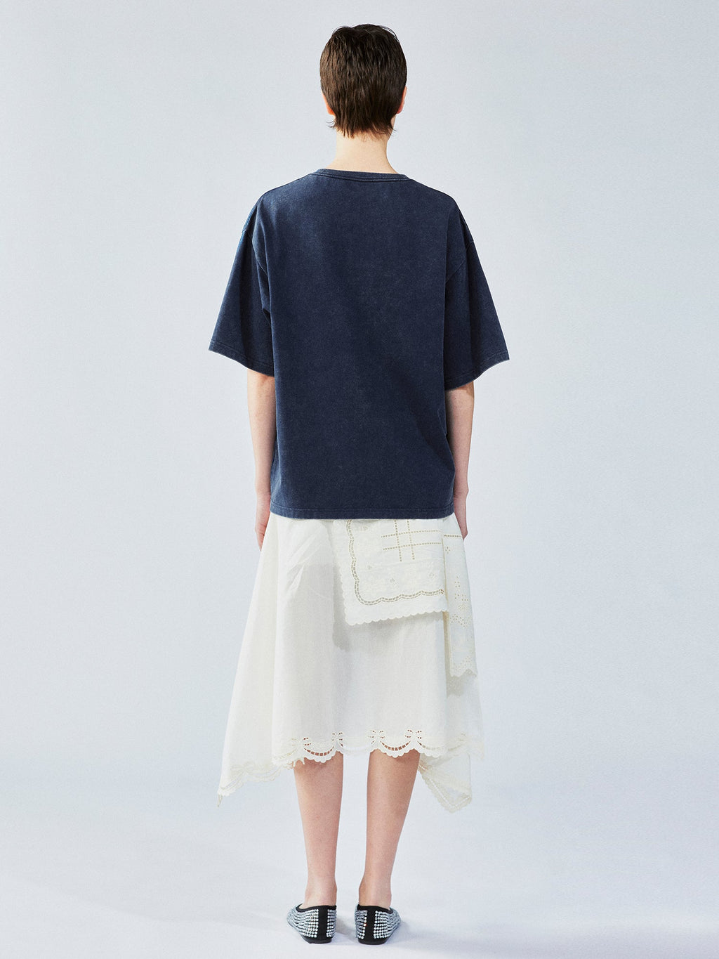 Cutwork embroidery patchwork skirt