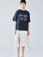 Cutwork embroidery patchwork skirt