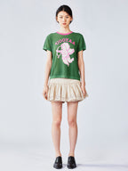Love angel open-knit sweater tee