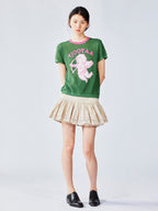 Love angel open-knit sweater tee