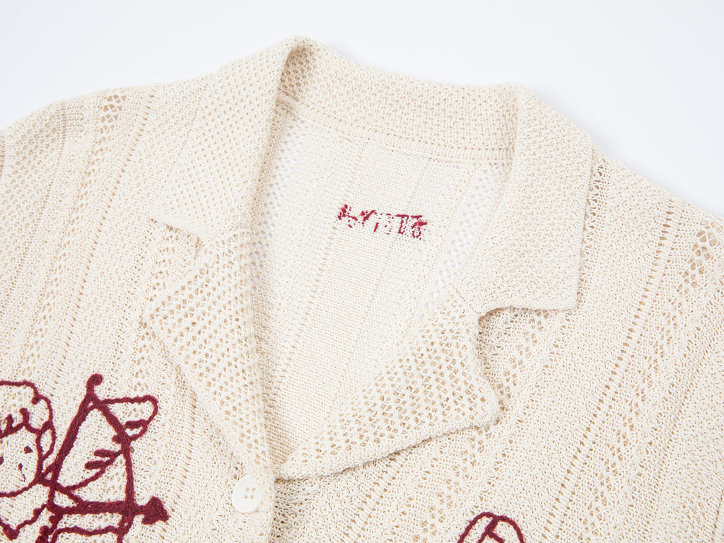 Love angel open-knit cardigan