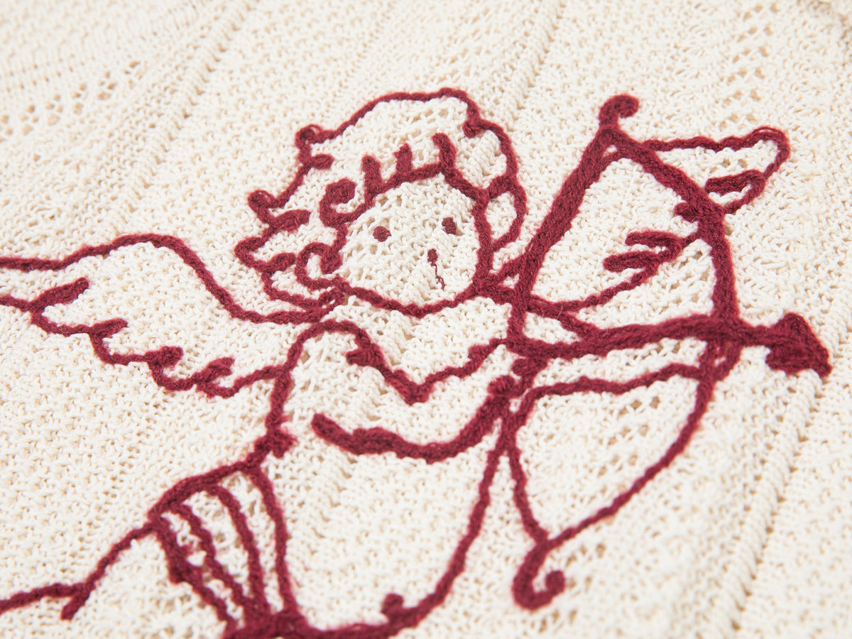 Love angel open-knit cardigan