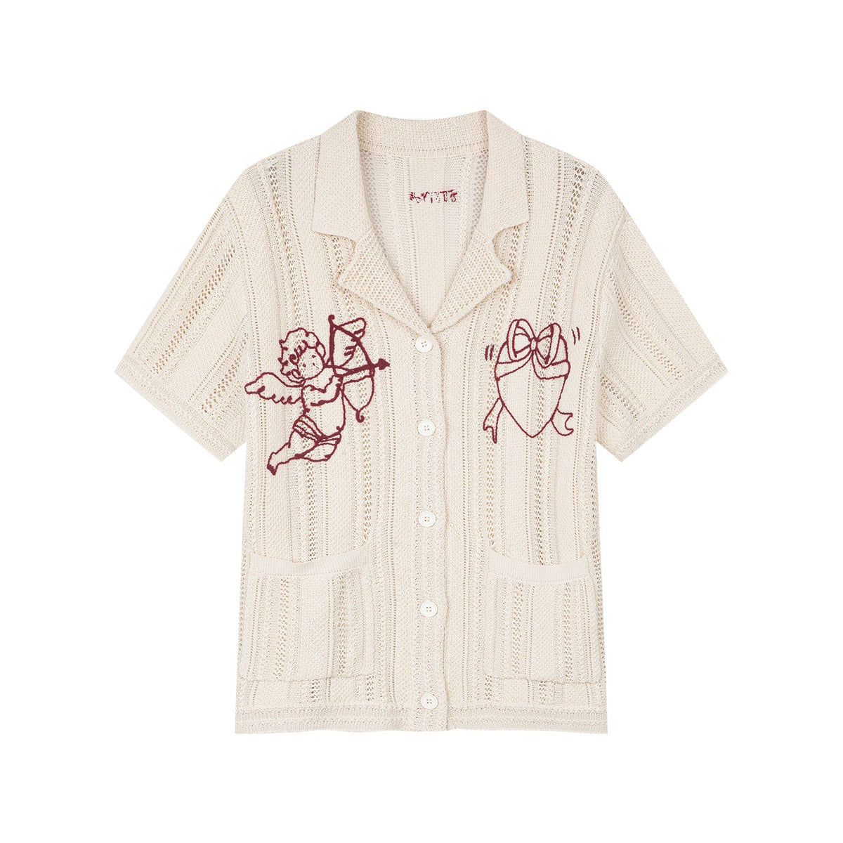 Love angel open-knit cardigan