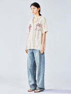 Love angel open-knit cardigan