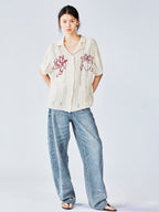 Love angel open-knit cardigan