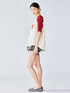 Cherry angel print raglan tee