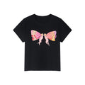 Little angel print bow tee