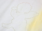 Openwork angel embroidery tencel denim pullover