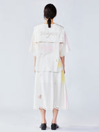 Openwork angel embroidery tencel denim pullover