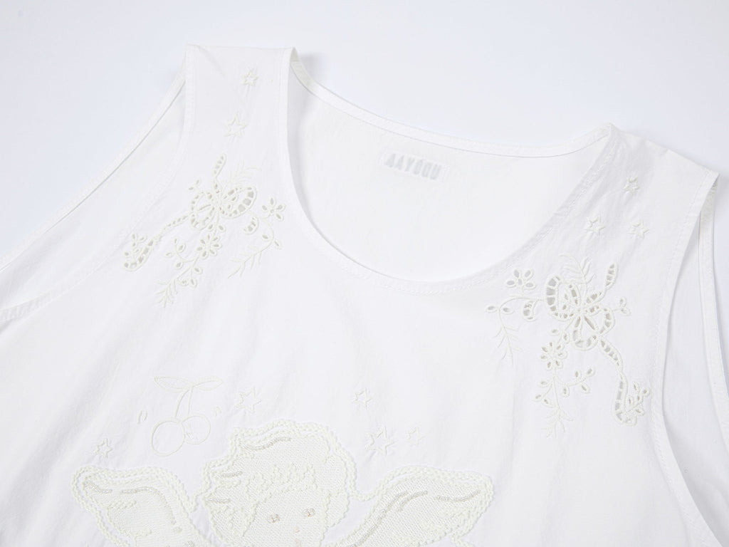 Angel embroidery tank dress