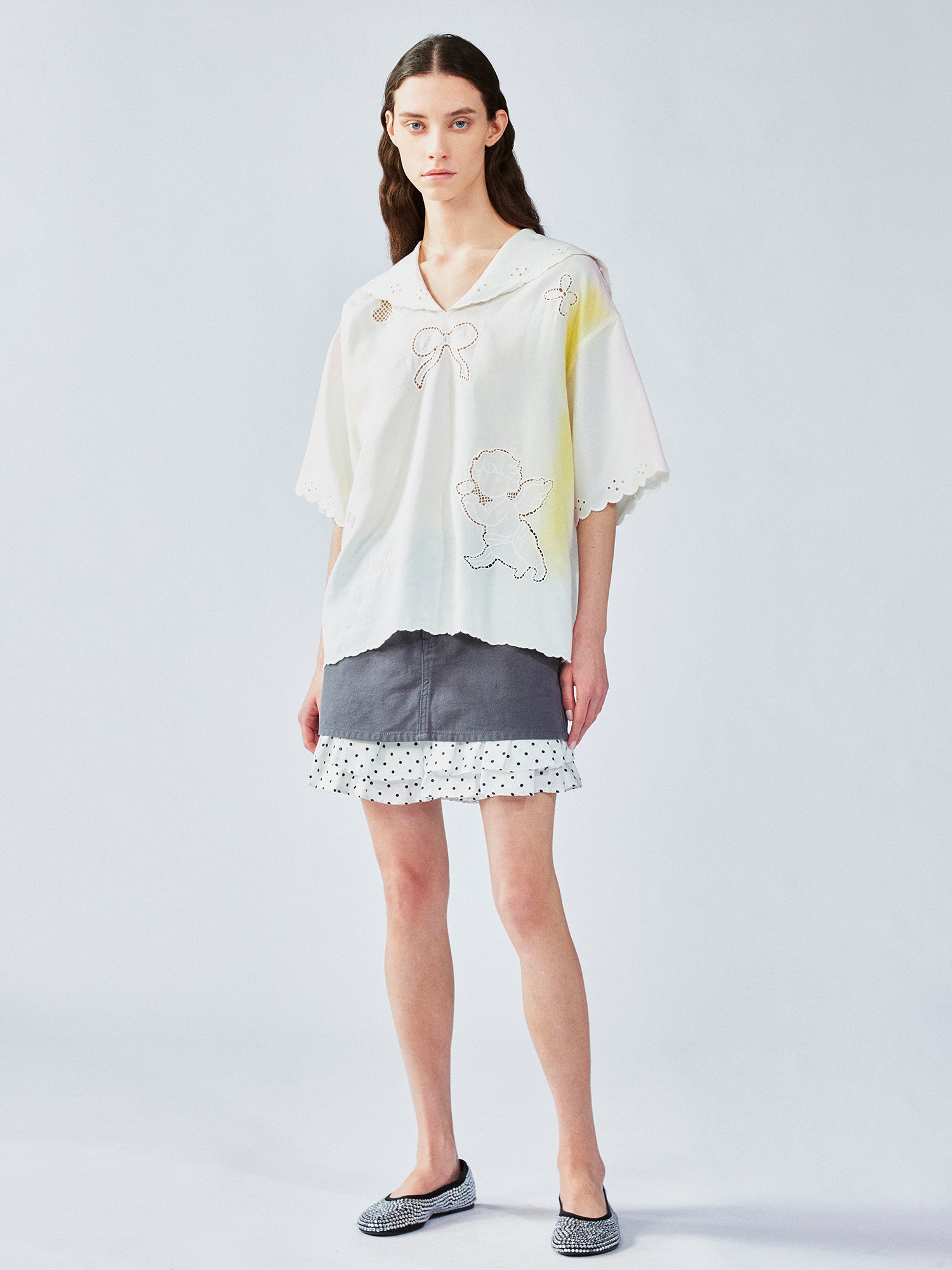 Two-in-one layered mini skirt