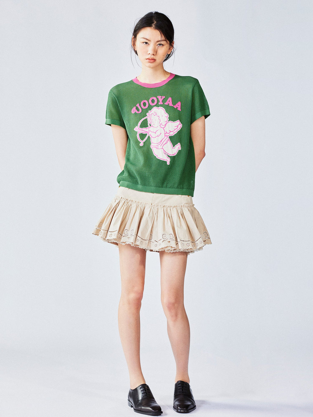 Hybrid pleated skort