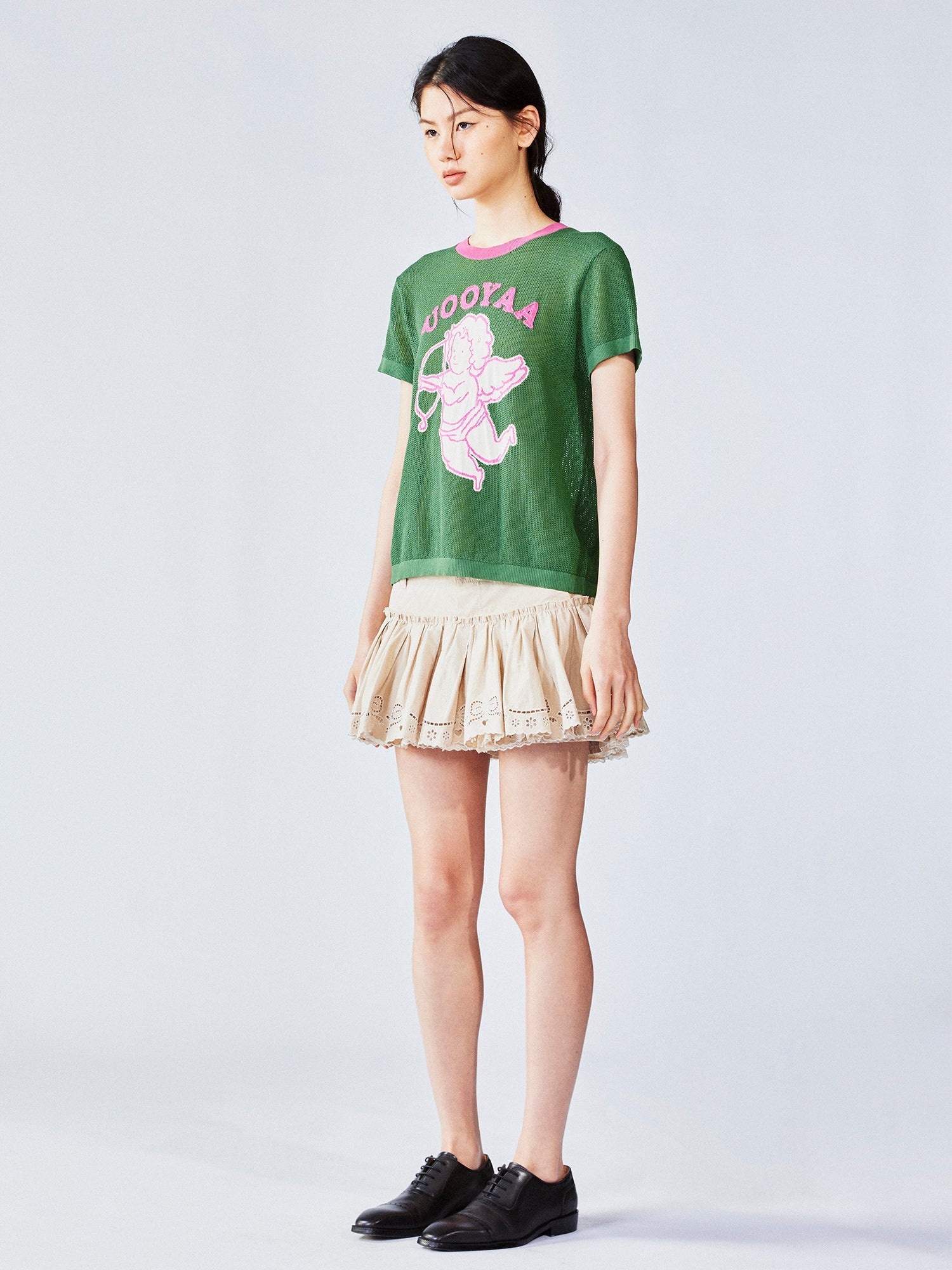 Hybrid pleated skort