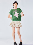 Hybrid pleated skort