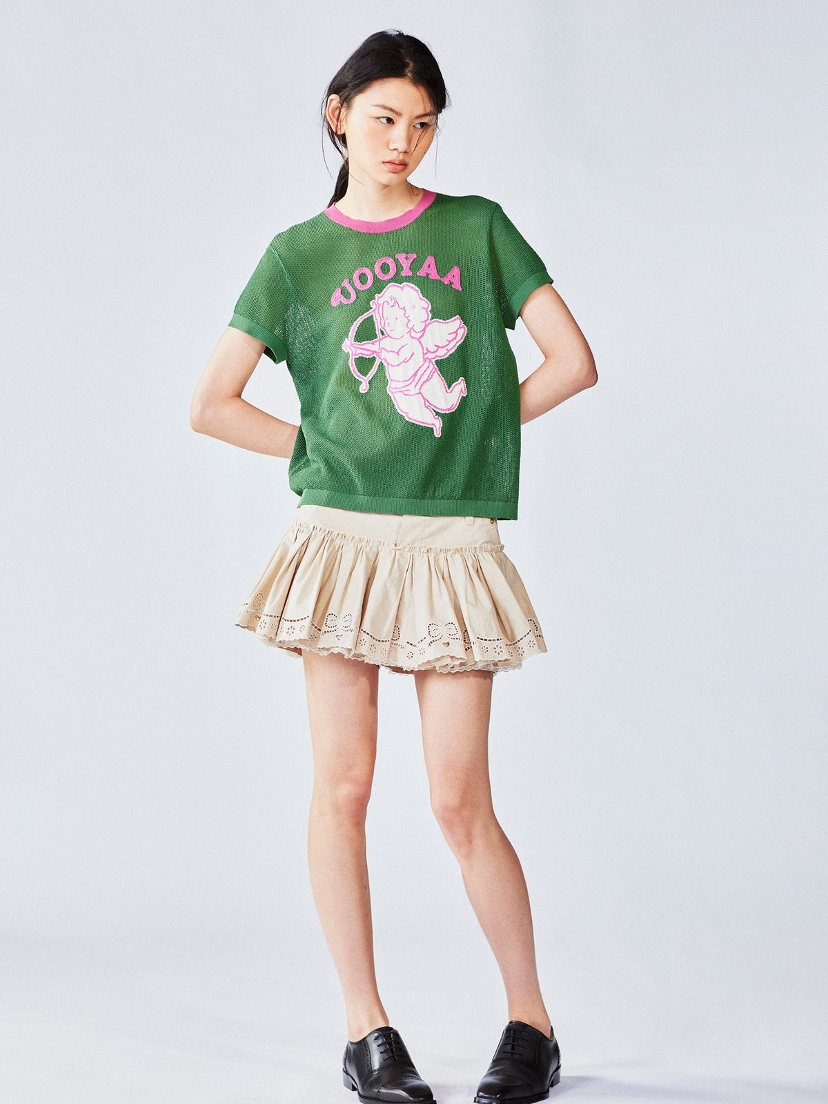 Hybrid pleated skort