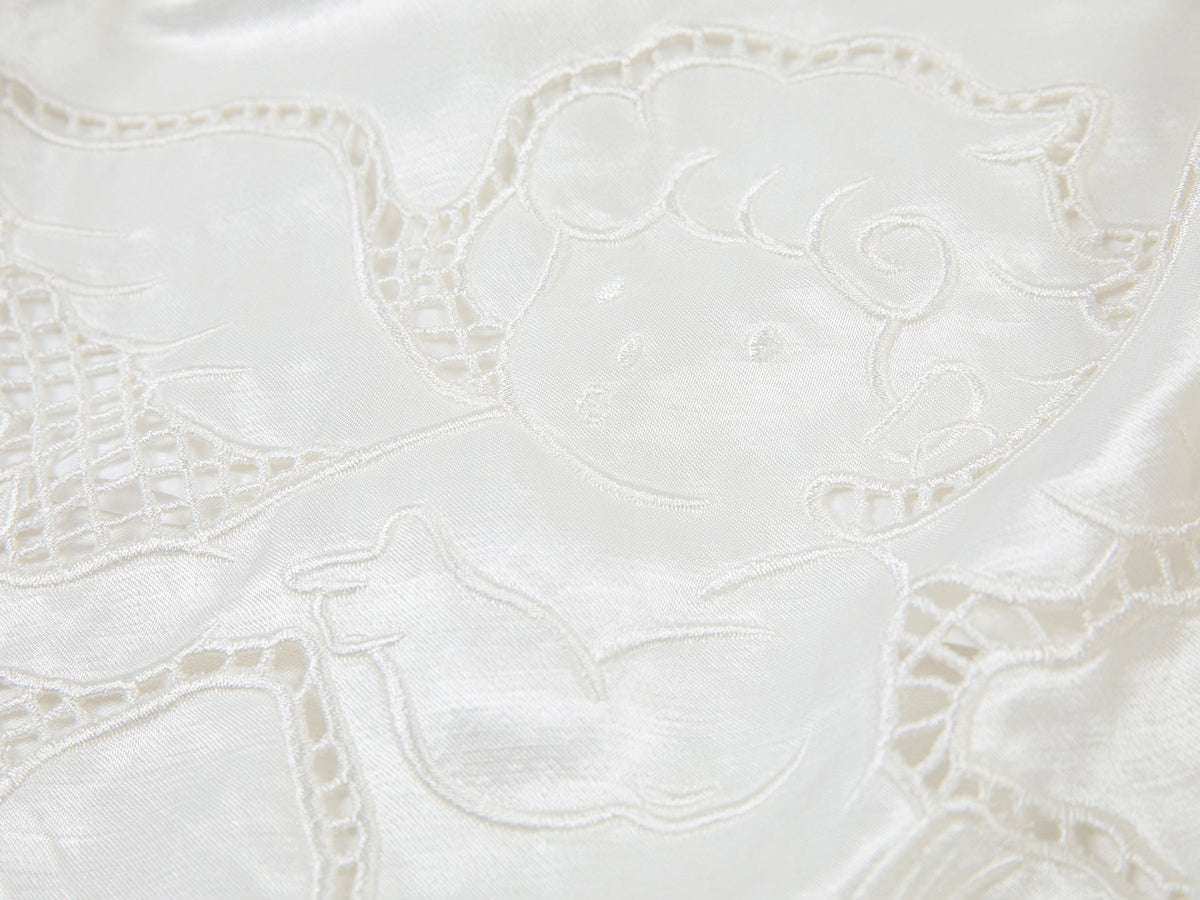 Openwork angel embroidery wrap skirt