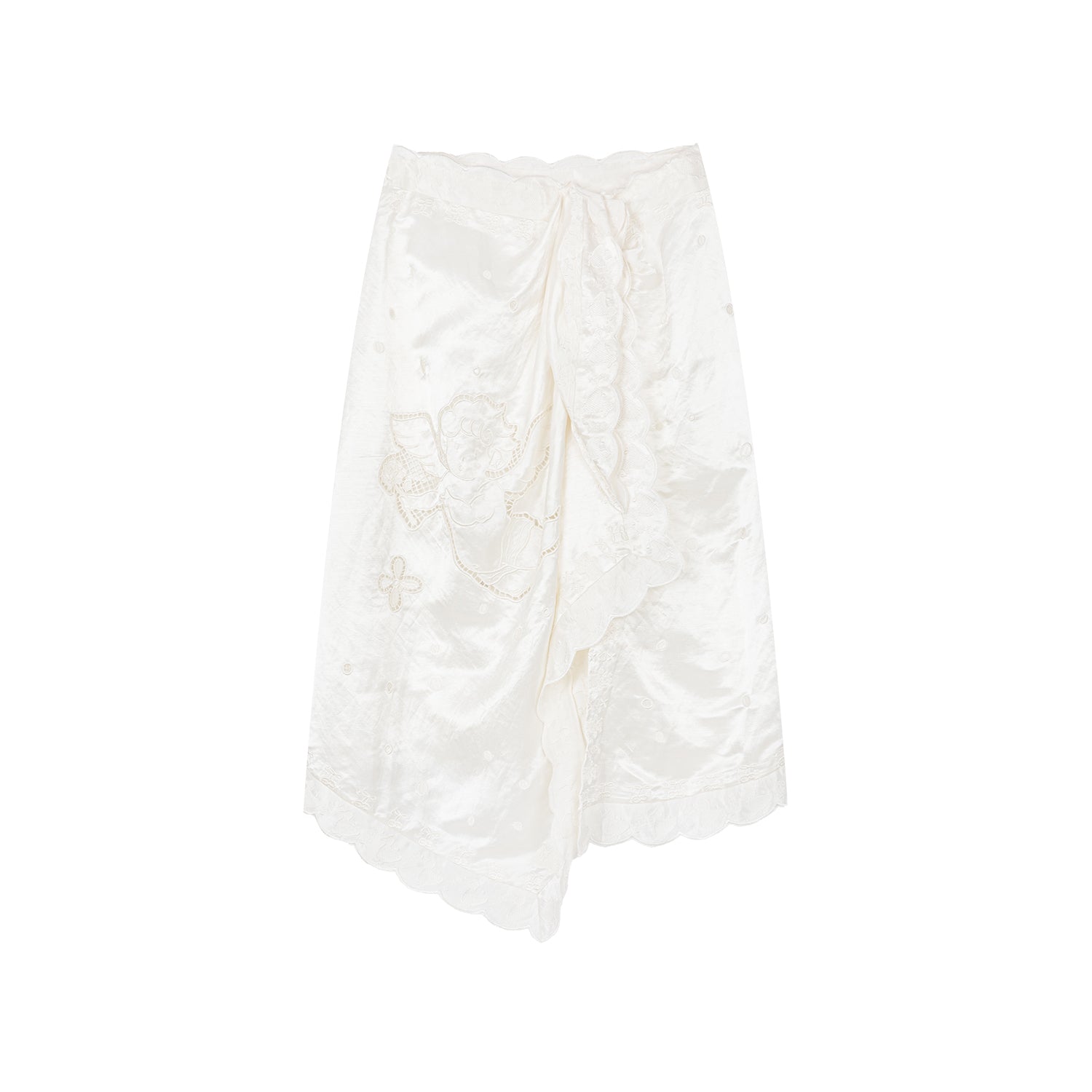 Openwork angel embroidery wrap skirt