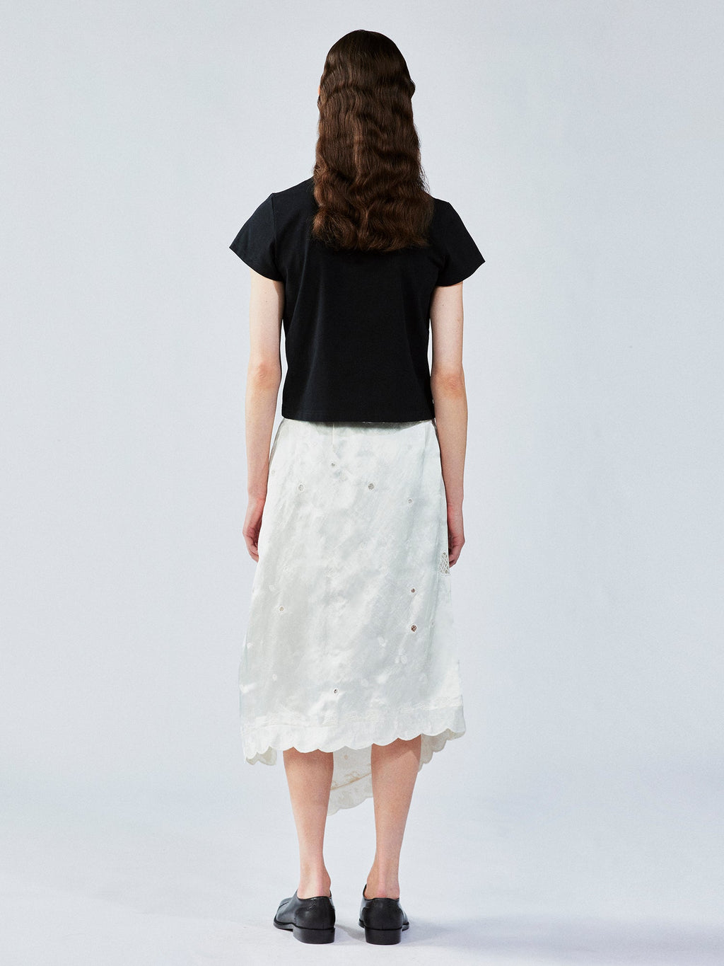 Openwork angel embroidery wrap skirt
