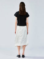 Openwork angel embroidery wrap skirt
