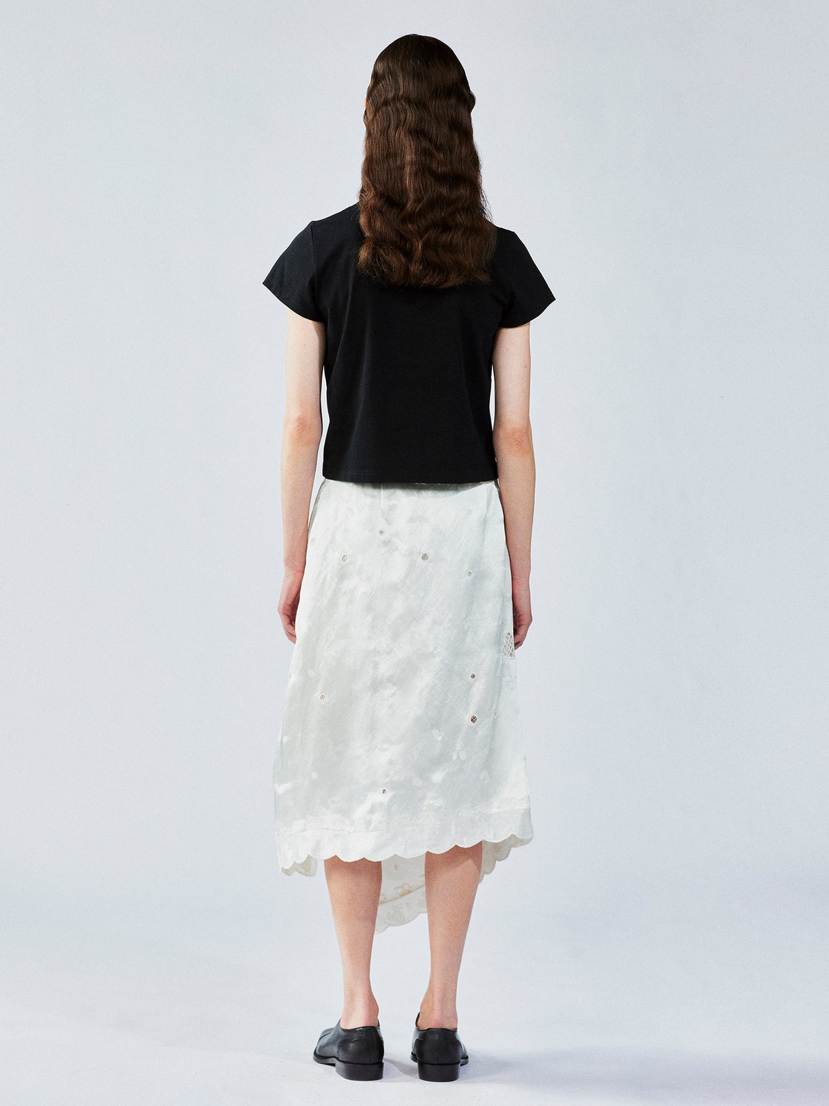 Openwork angel embroidery wrap skirt