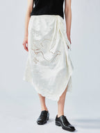 Openwork angel embroidery wrap skirt