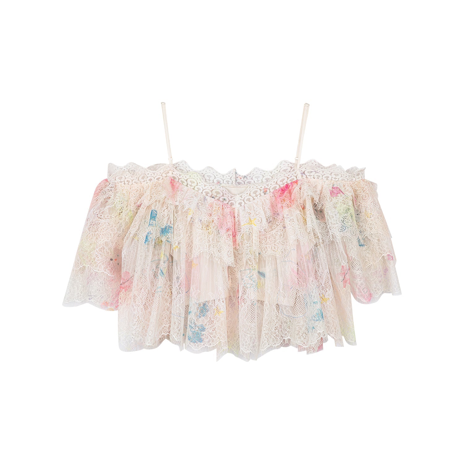 Dreamy graffiti lace camisole