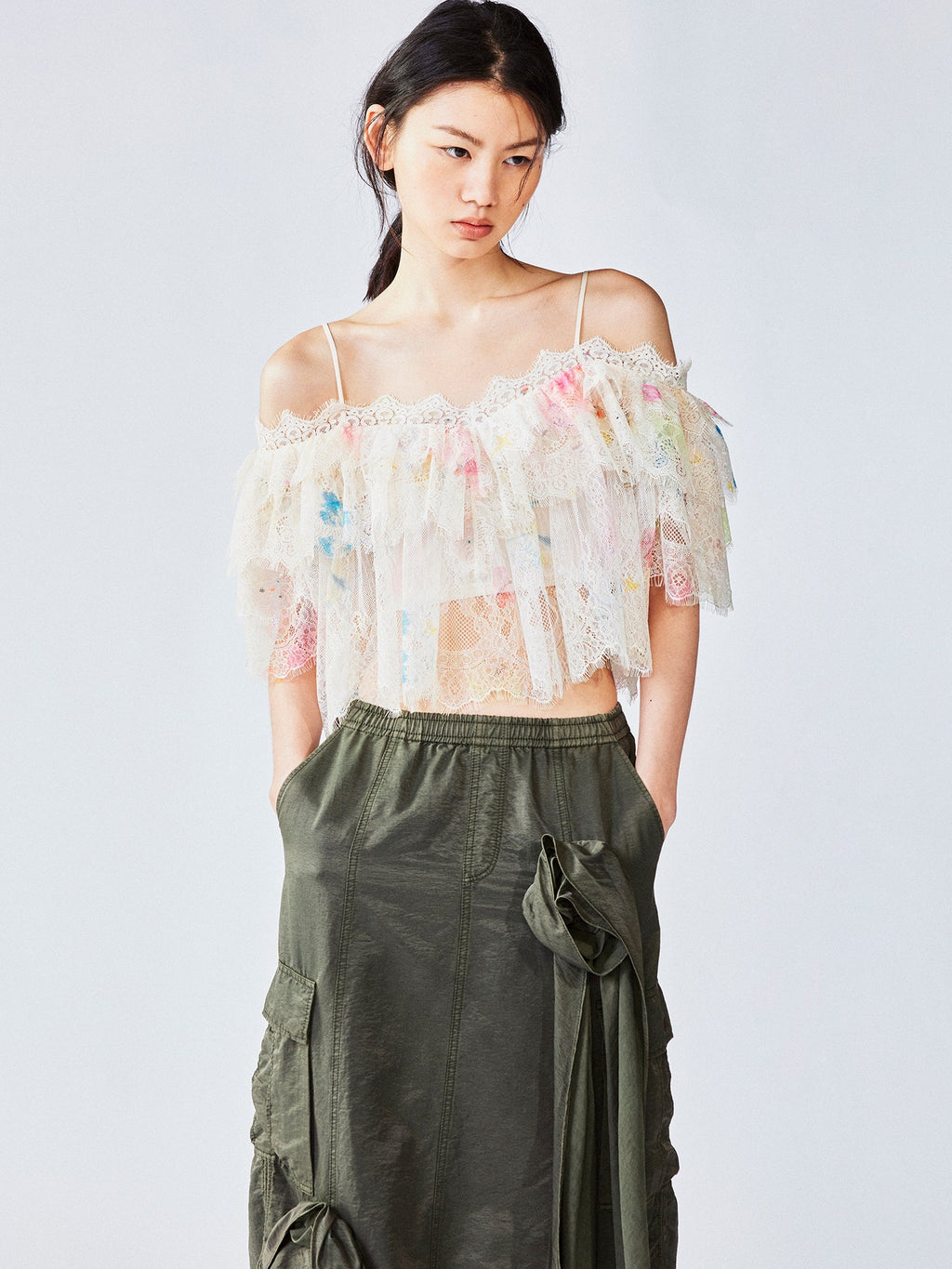 Dreamy graffiti lace camisole