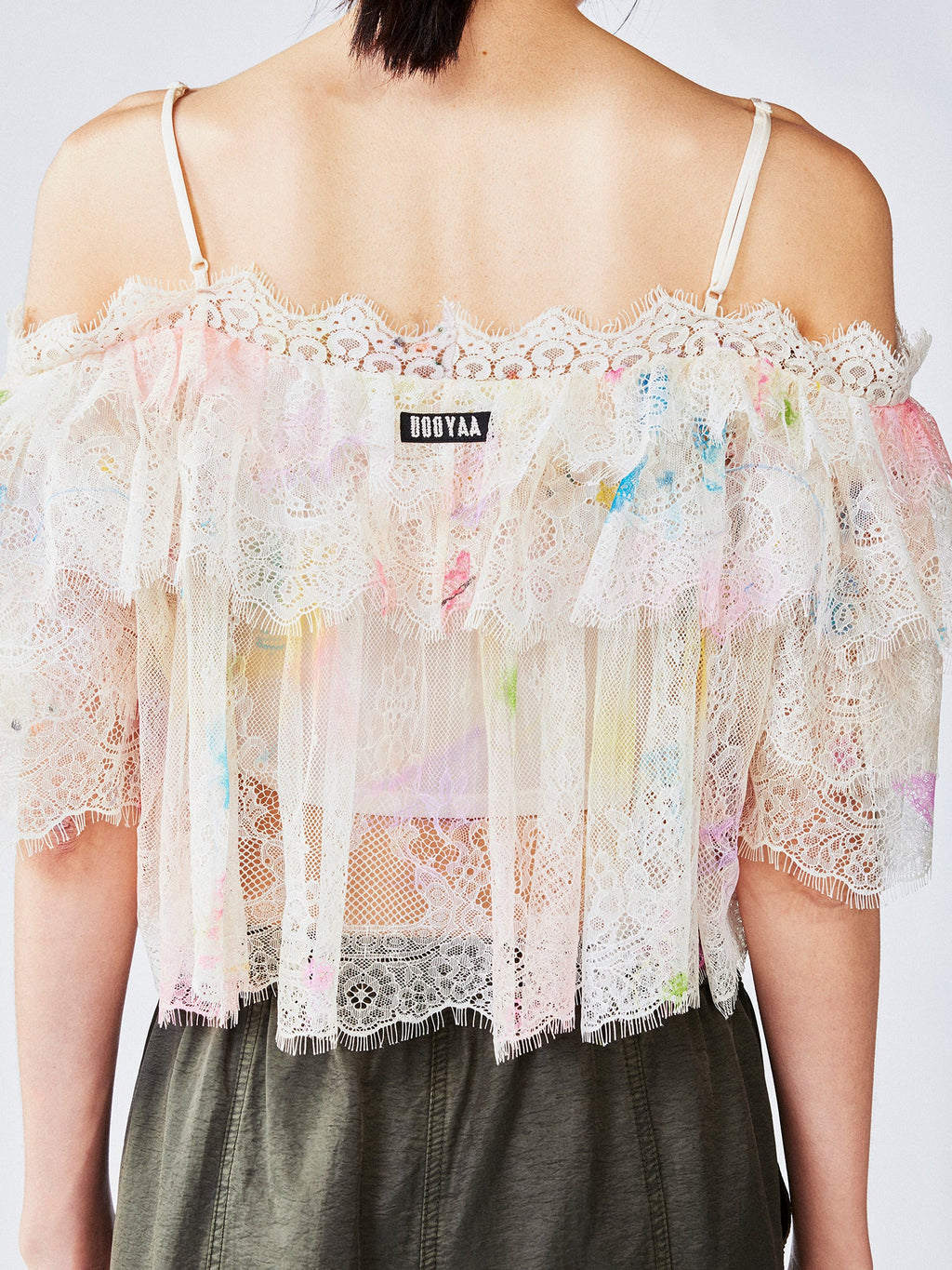 Dreamy graffiti lace camisole