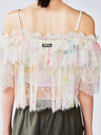 Dreamy graffiti lace camisole