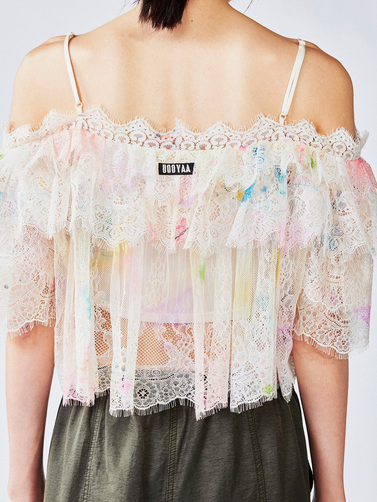 Dreamy graffiti lace camisole