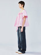 3D flower doll blouse