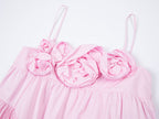 3D flower camisole dress