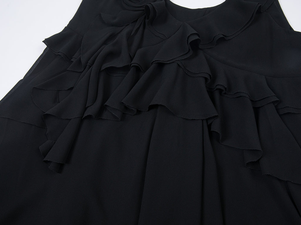 Asymmetric 3D flower camisole dress