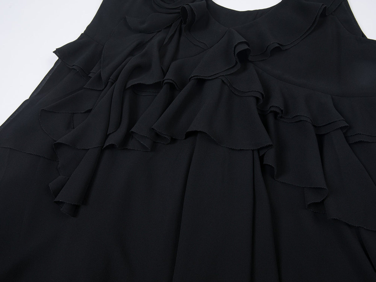 Asymmetric 3D flower camisole dress