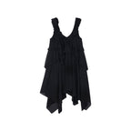 Asymmetric 3D flower camisole dress