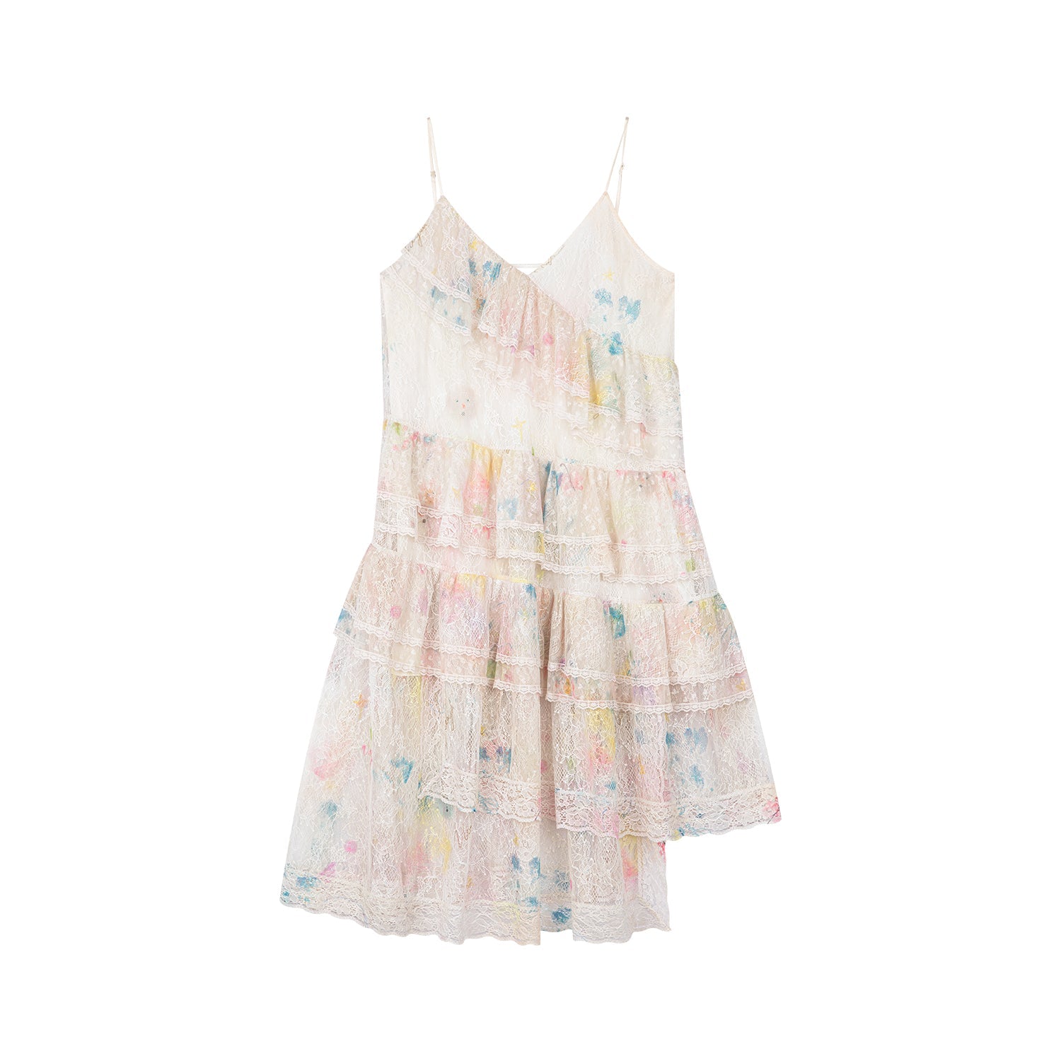 Dream graffiti lace tiered dress