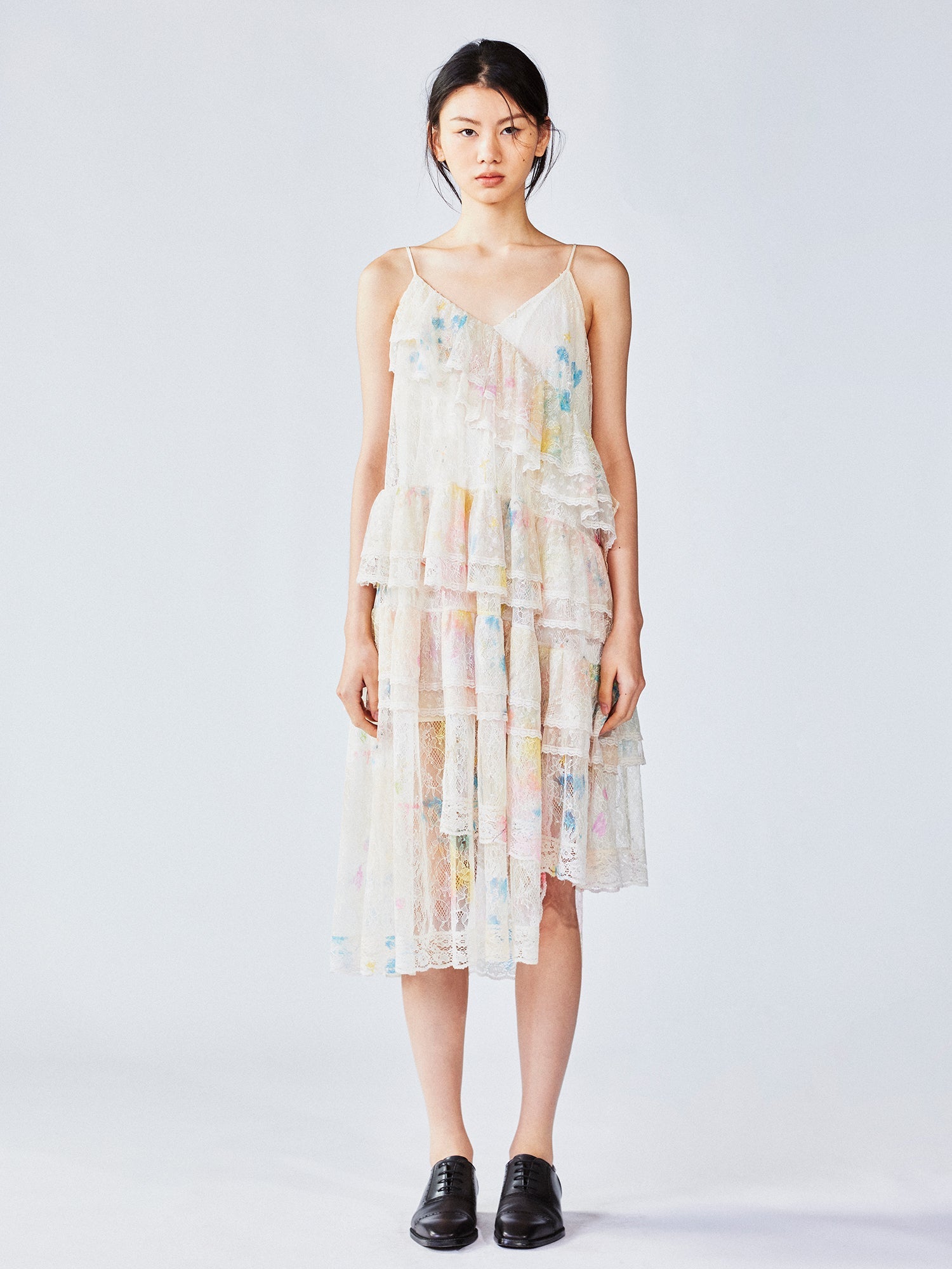 Dream graffiti lace tiered dress