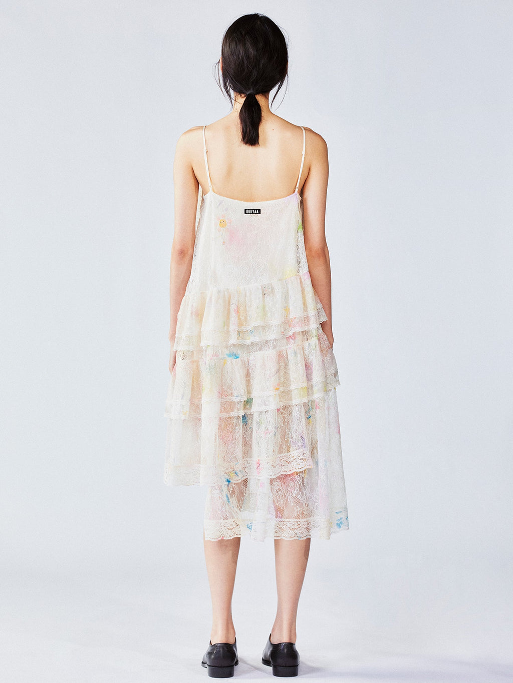 Dream graffiti lace tiered dress