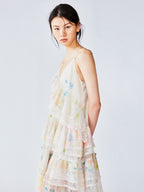 Dream graffiti lace tiered dress