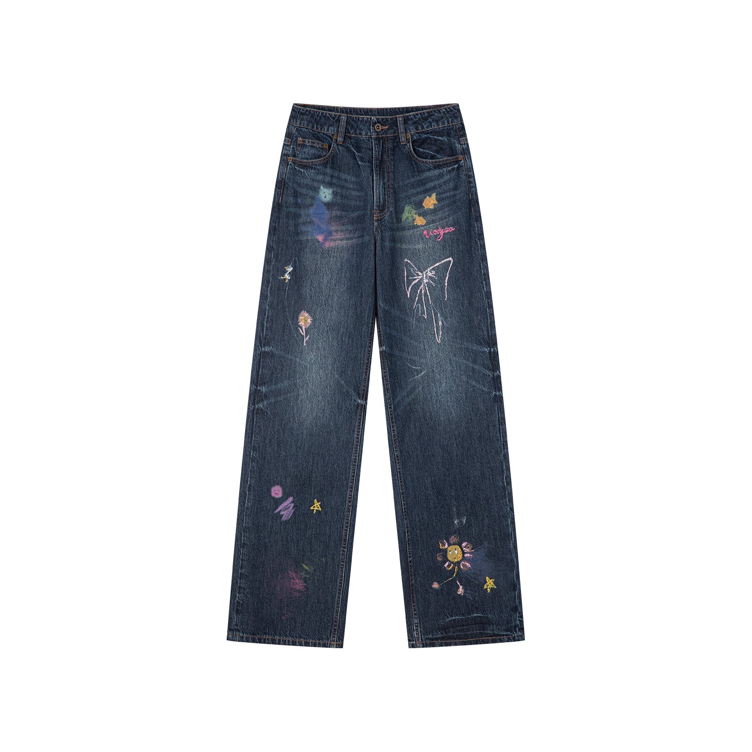 Hand-drawn dreamy jeans