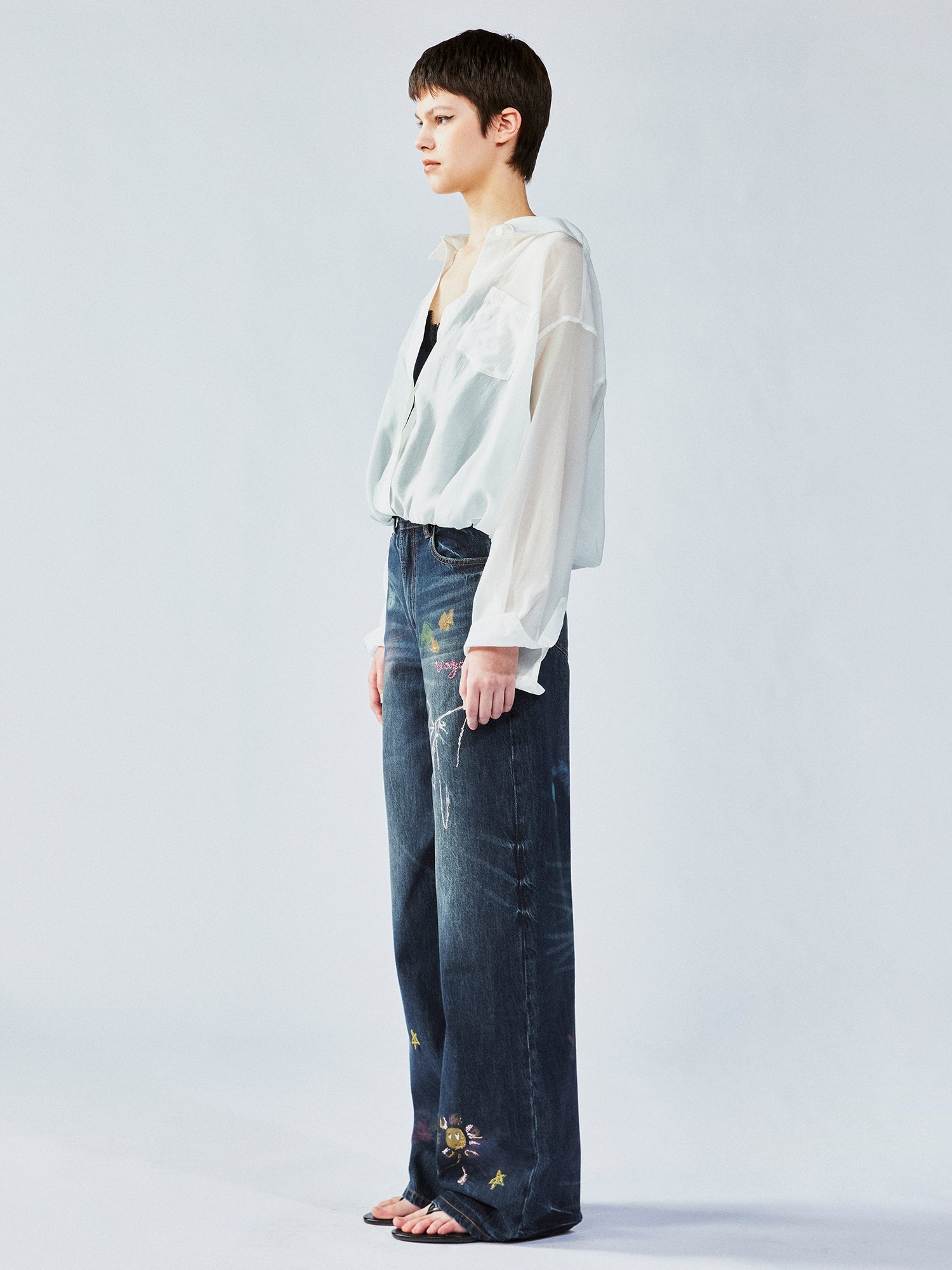 Hand-drawn dreamy jeans