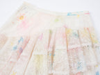 Dreamy graffiti lace tiered skirt