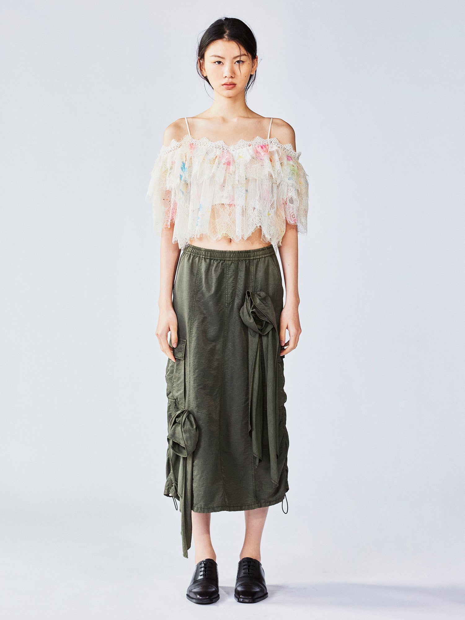 3D flower utility skirt